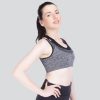 Mysha Women's Cotton Non Wired Lightly Padded Sports Bra (Removable Pads) (Grey)