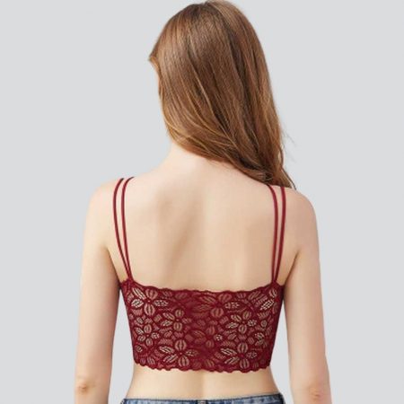 Women's Stretch cotton & Lace Padded Wire Free Bra