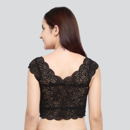 Women's Stretch cotton & Lace Padded Wire Free Blouse Bra