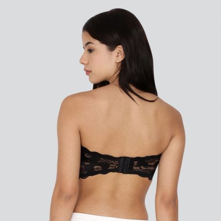 Women"s Lace Tube Strapless Lightly Padded Non Wired Bra