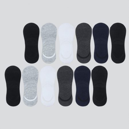 Men's Plain Cotton Loafer Socks with Silicon Anti Skit Support (Pair of 12)
