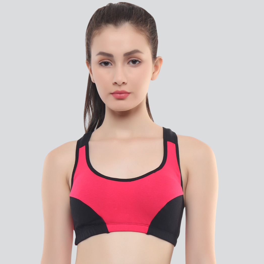 Mysha Women's Cotton Lightly Padded Sports Bras T-Back Non Wired